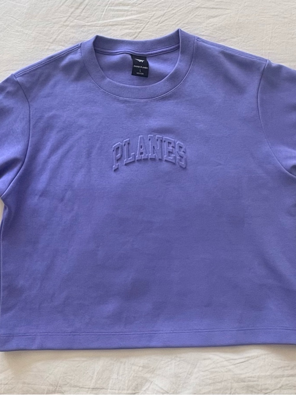 Bright Blue Paper Planes Crop Tee